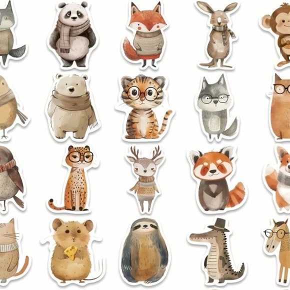 20 Whimsical Animal Cartoon-Style Stickers. Mixed Lot. - Picture 10 of 10